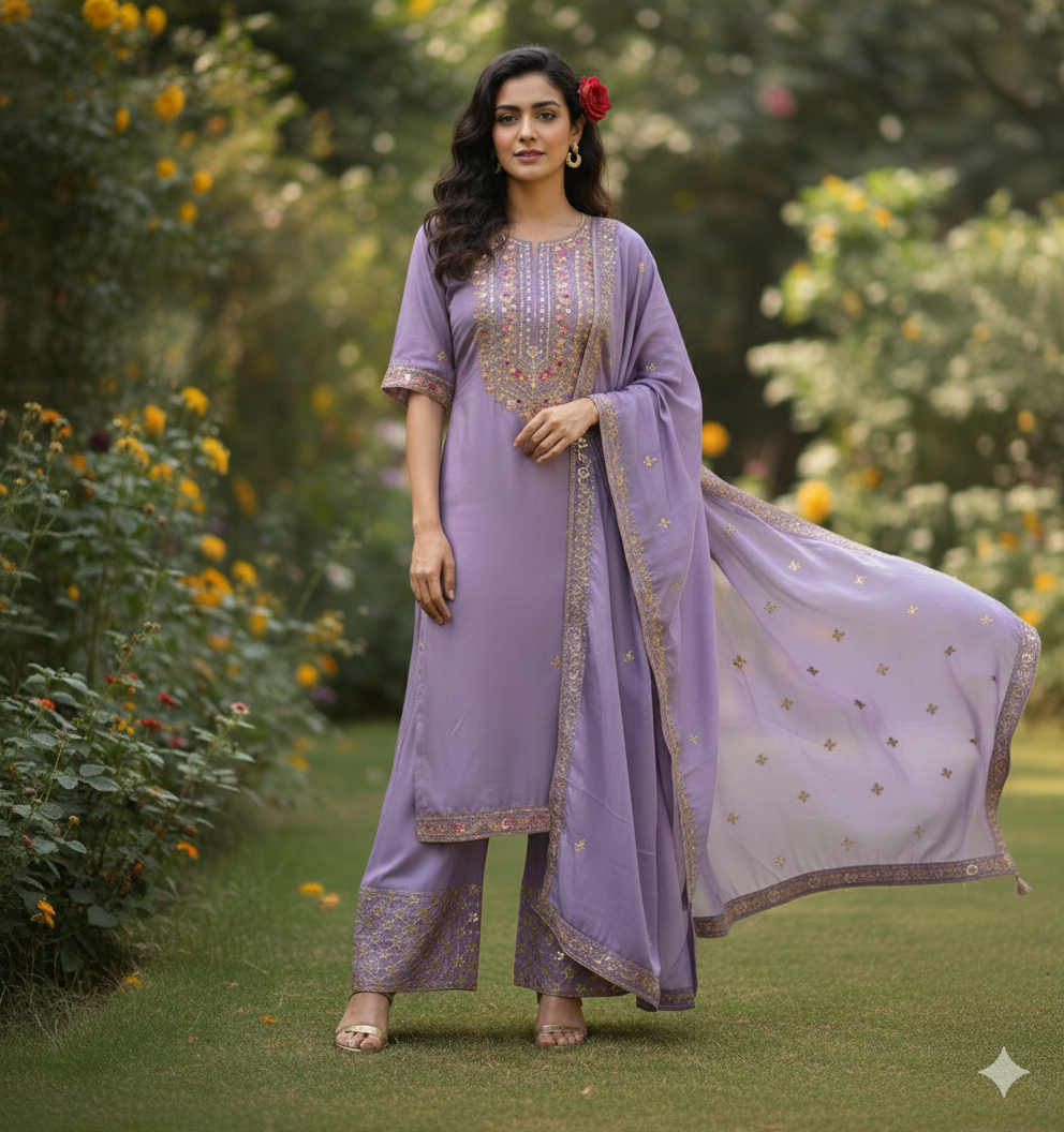 Elegant Embroidered Ensemble Suit Set-BE-401✨💝