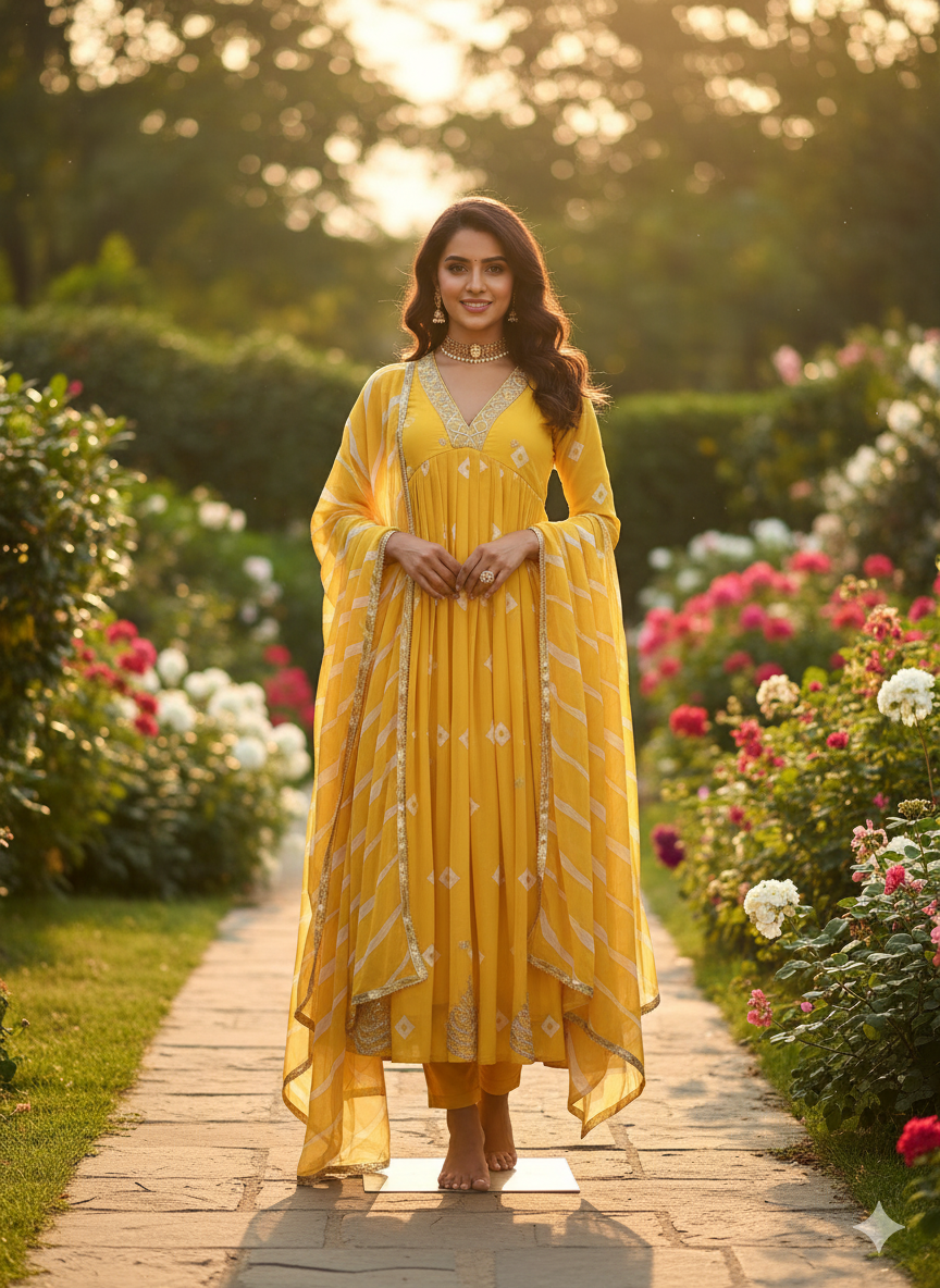 Digital Elegance Faux Georgette Gown Set-KD-1310 ✨👗