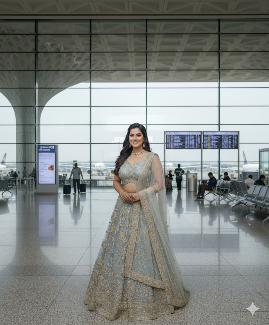 Premium Embroidered Faux Georgette Lehenga Set-1696-FIROZI