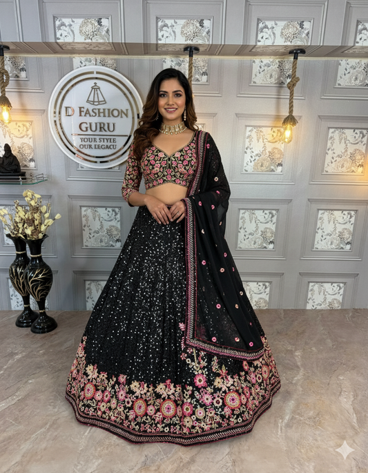 🦋 Designer Lehenga with Sequins Work | Elegant & Timeless-1772 👗