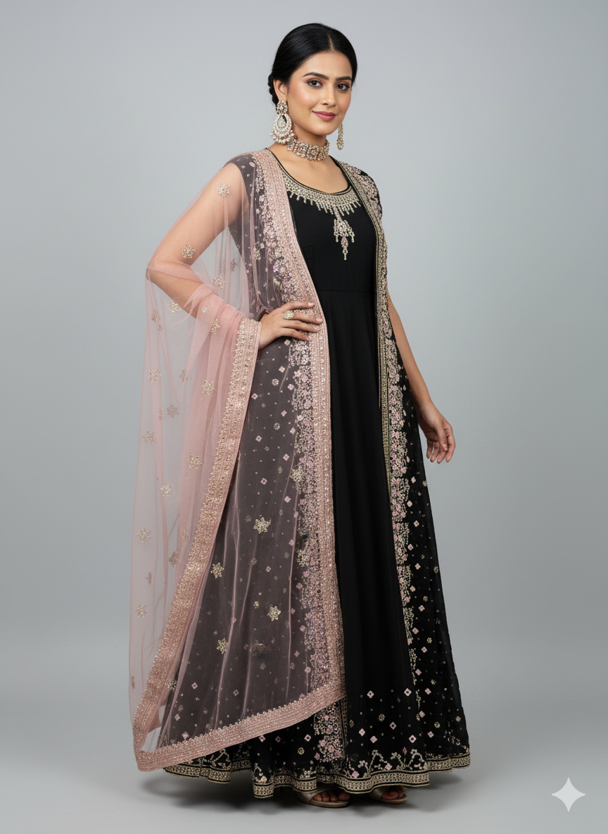 Superhit Festive Gown Set with Heavy Diamond Work! ✨