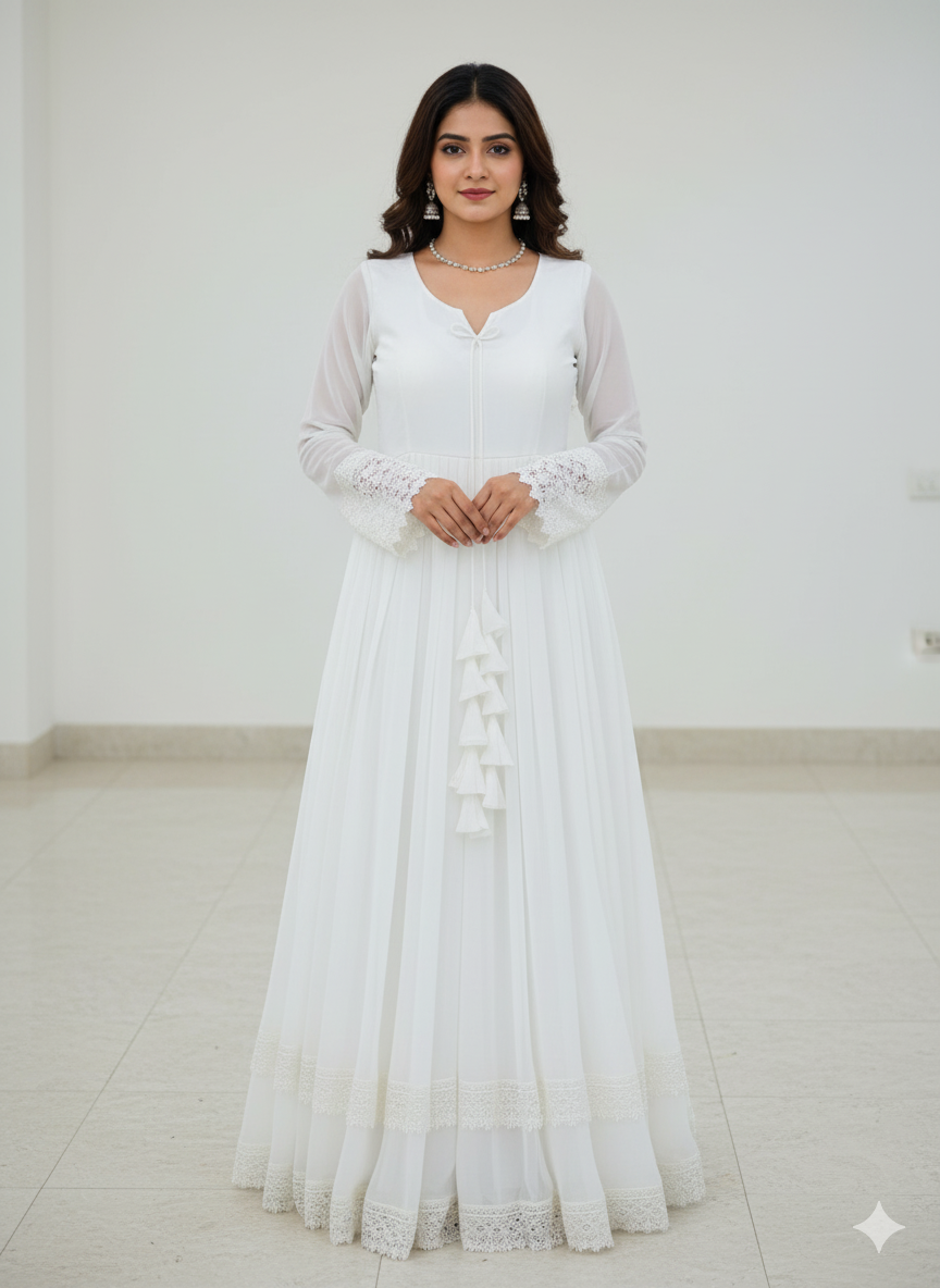 ✨ Elegant Lace Georgette Gown Set-KD-1346 💖👗