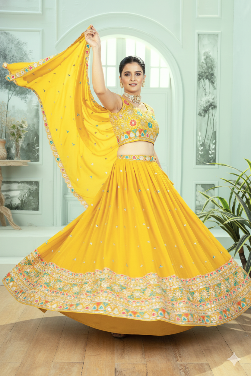 Sunshine Glow Designer Lehenga Choli ☀️☀️