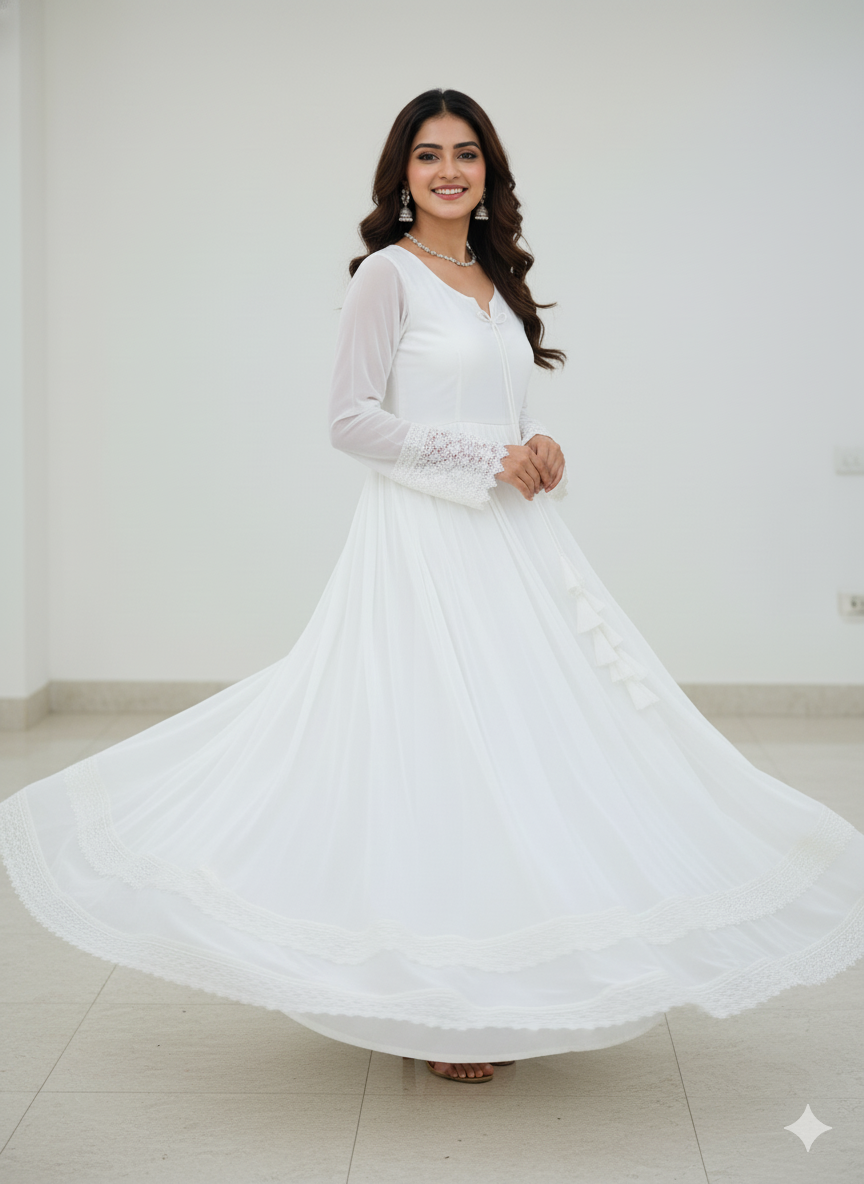 ✨ Elegant Lace Georgette Gown Set-KD-1346 💖👗