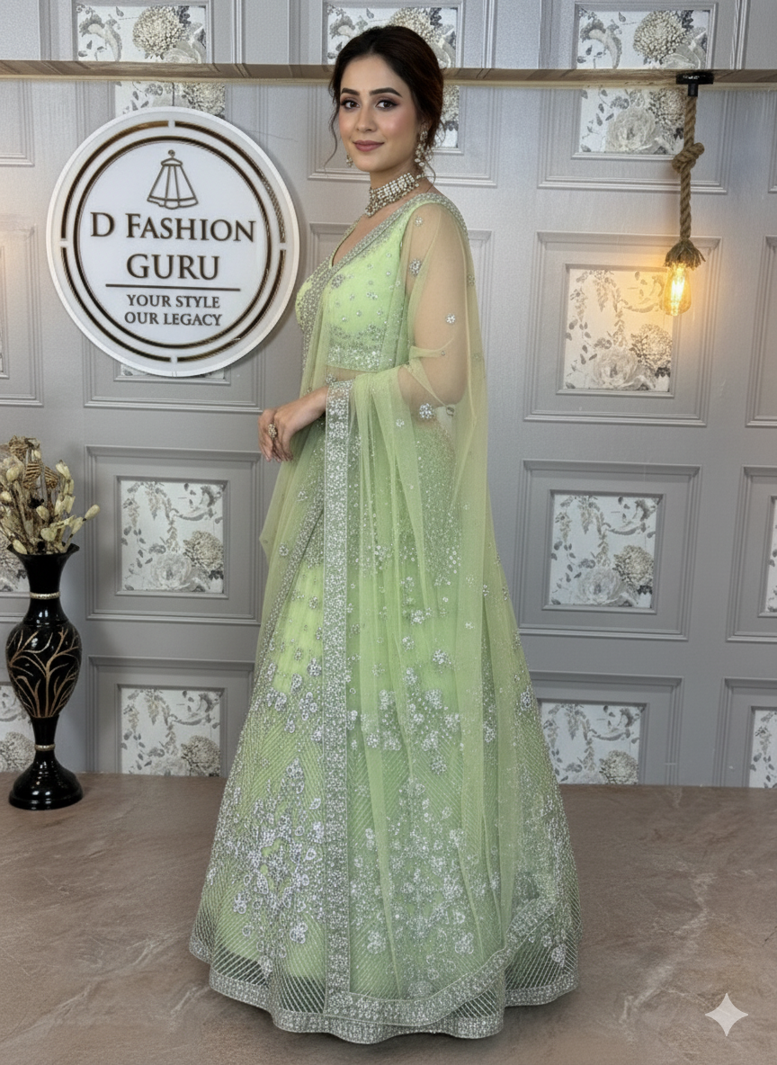 ✨ Mirror Magic Butterfly Net Lehenga Set-1644 ✨💖