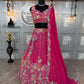 Premium Faux Georgette Embroidered Lehenga Choli Set with Dupatta | 4 Meter Flare | Semi-Stitched