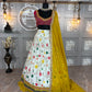 Women's Real Mirror Embroidered Georgette Lehenga Choli Set with Dupatta – Semi-Stitched, 3M Flare, Festive & Wedding Wear