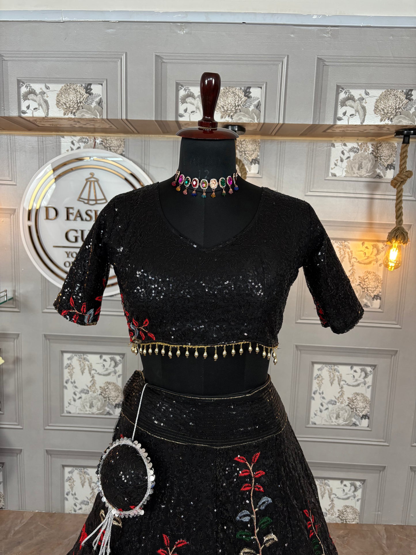 Trendy black Soft Mono Net lehenga with Embroidered Work With Cancan and designer blouse