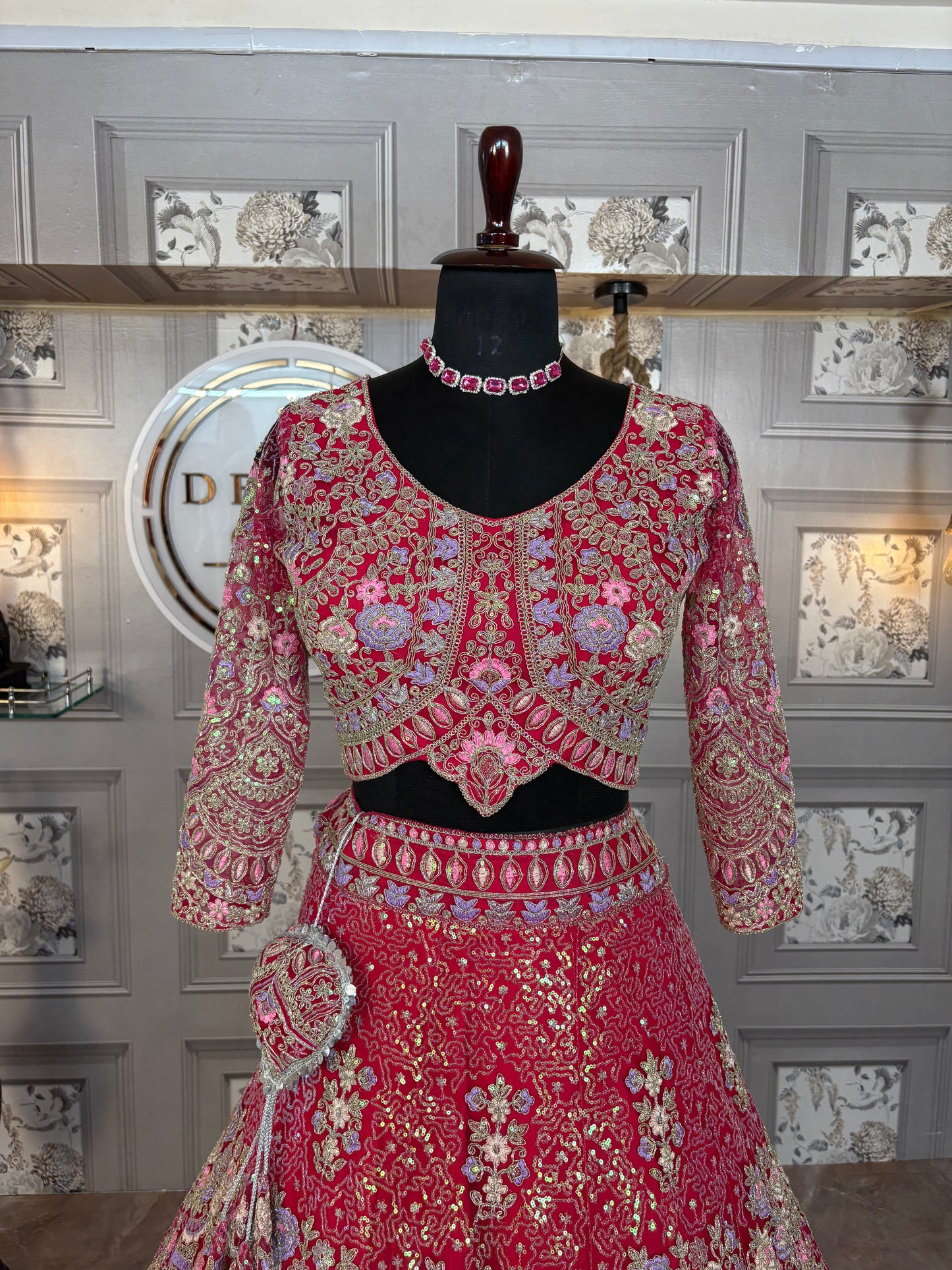 rani colour Semi-Stitched Butterfly Net Lehenga with Coding Sequins Work | Elegant Wedding & Party Wear