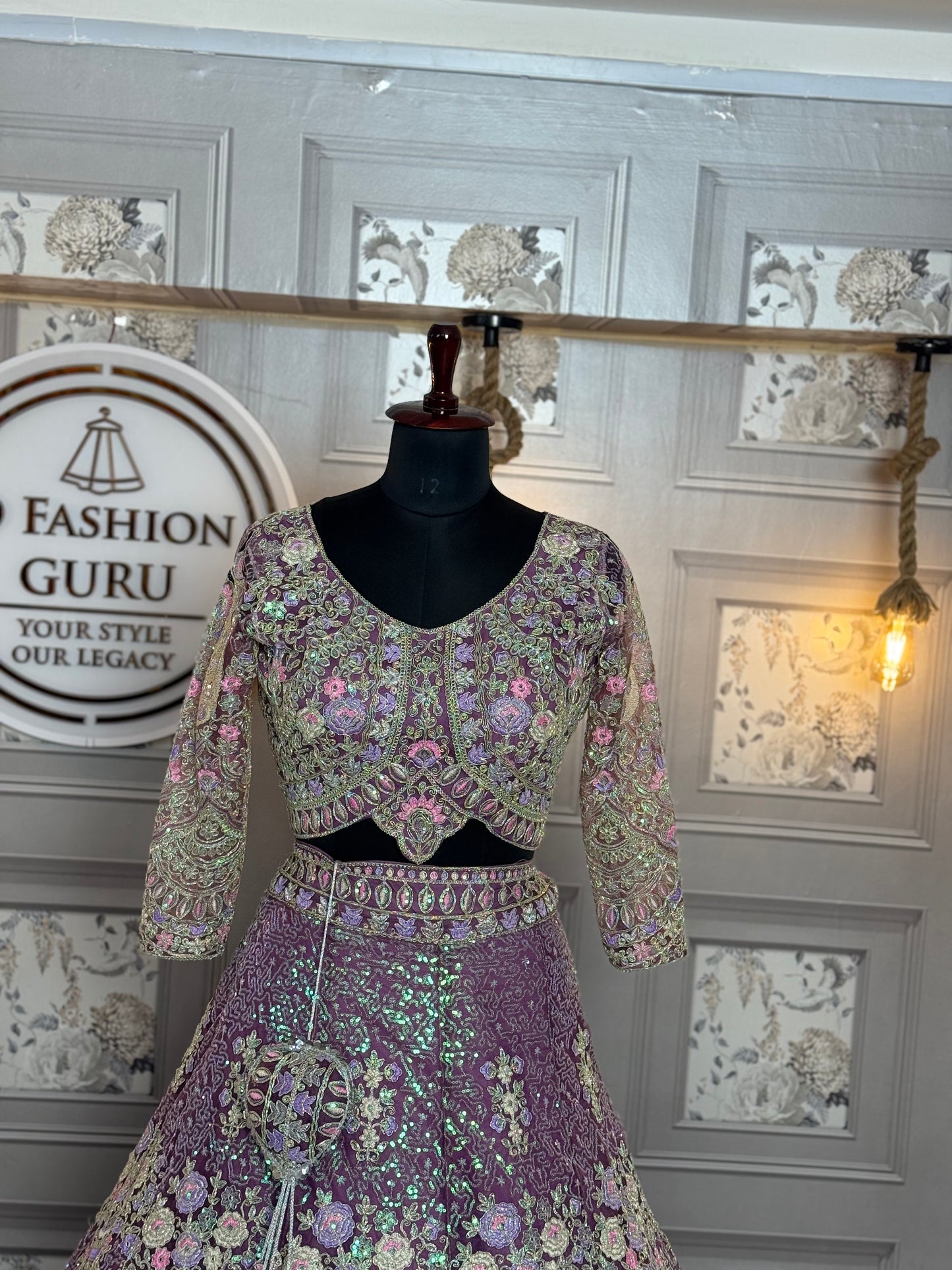 Designer Purple Lehenga Choli Set – Soft Net Fabric with Coding Sequins Work