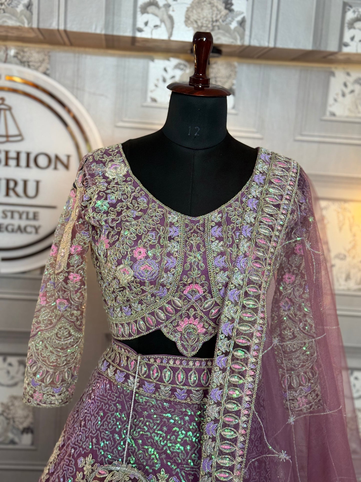 Designer Purple Lehenga Choli Set – Soft Net Fabric with Coding Sequins Work