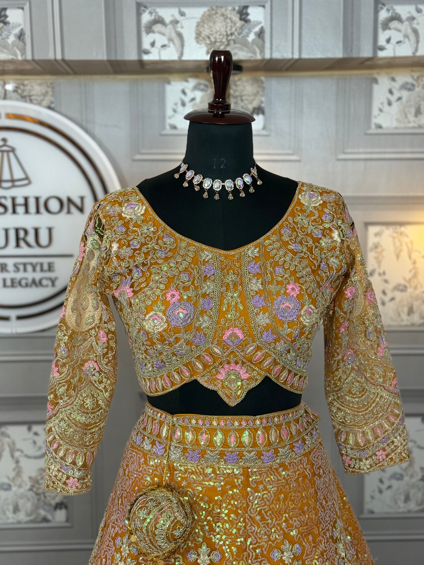 orange colour Semi-Stitched Butterfly Net Lehenga with Coding Sequins Work | Elegant Wedding & Party Wear