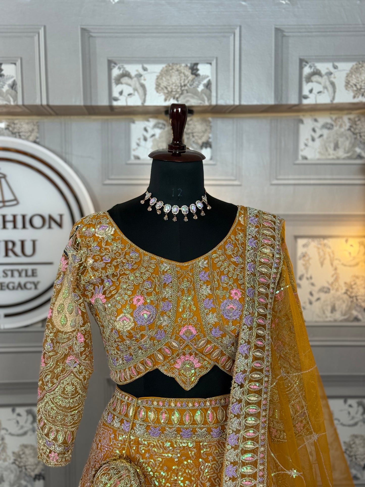 orange colour Semi-Stitched Butterfly Net Lehenga with Coding Sequins Work | Elegant Wedding & Party Wear