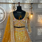 orange colour Semi-Stitched Butterfly Net Lehenga with Coding Sequins Work | Elegant Wedding & Party Wear