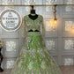 mehandi colour Semi-Stitched Butterfly Net Lehenga with Coding Sequins Work | Elegant Wedding & Party Wear