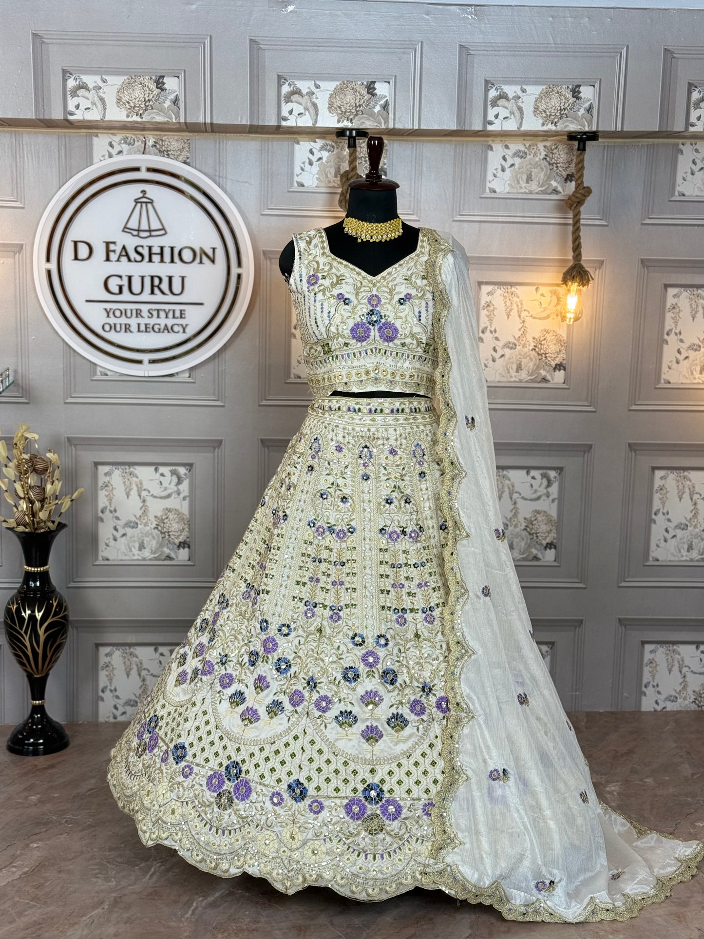Premium Heavy Mono Satin Silk Lehenga Choli with Chinon Silk Dupatta | 4 Meter Flare | Embroidery Sequins & Cut Work | Semi-Stitched
