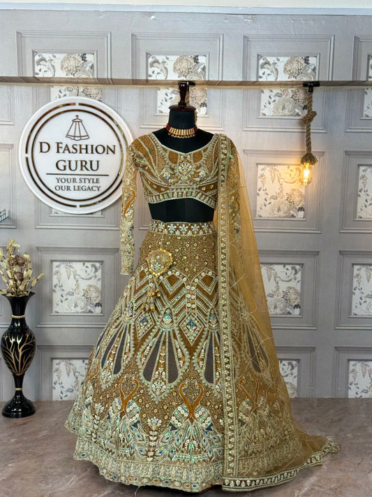 Premium Soft Net Lehenga Choli Set with Coding Sequins Work | Semi-Stitched | Includes Dupatta & Blouse