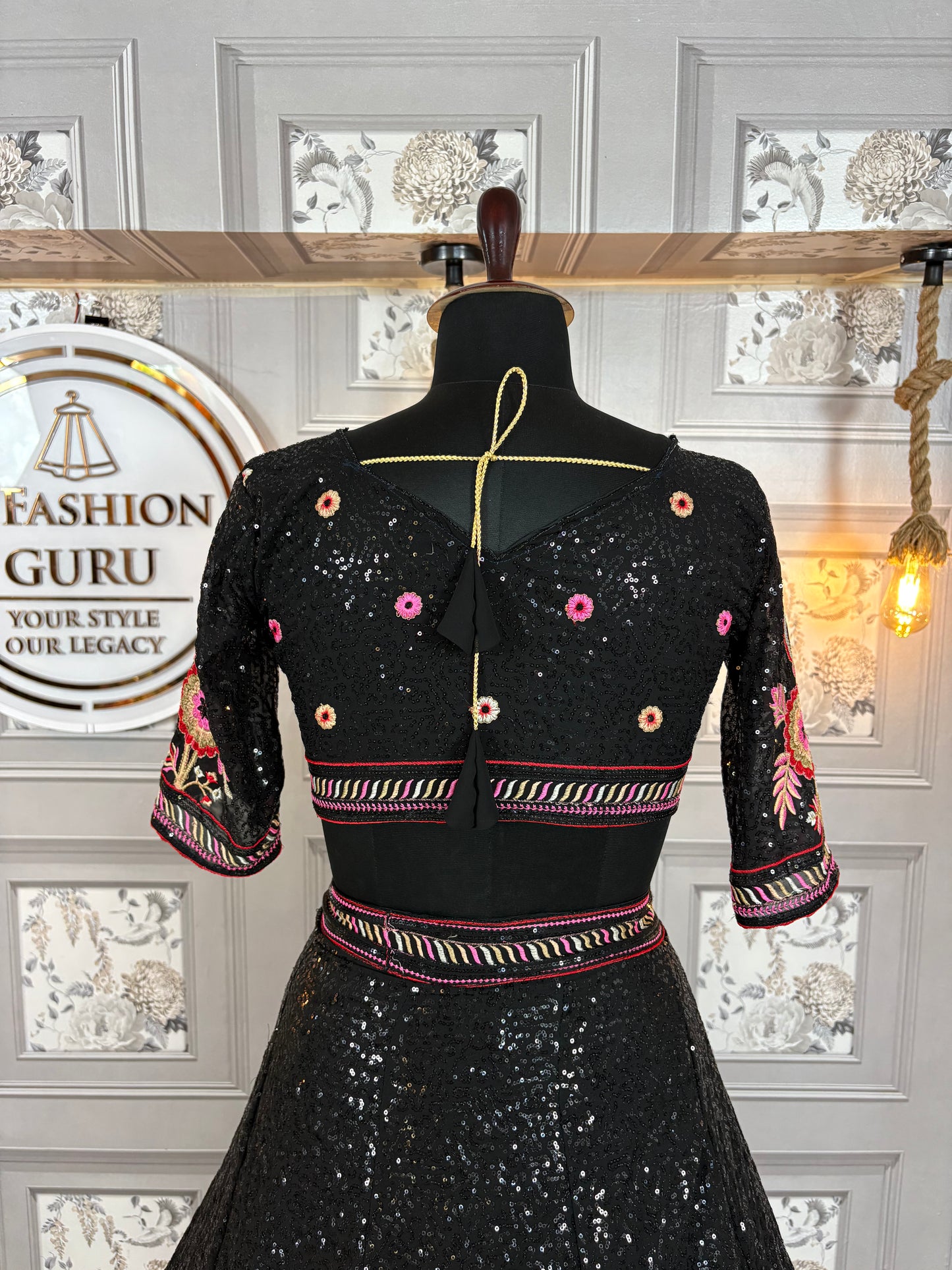 Elegant Fox Georgette Lehenga with Sequins & Embroidery Work