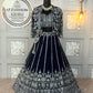 Premium Faux Georgette Lehenga Choli Set with Heavy Sequins Embroidery, Koti Style, and Dupatta – Semi-Stitched