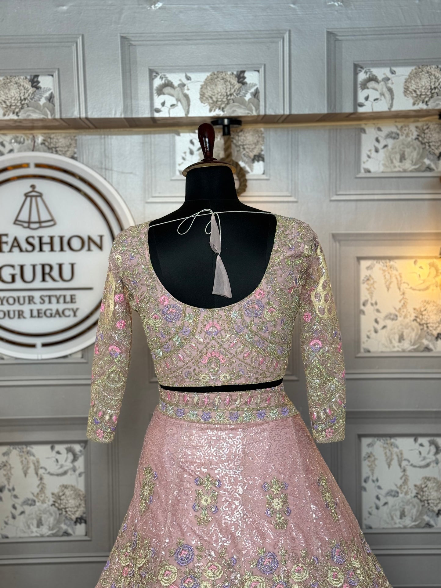 Light Pink Semi-Stitched Butterfly Net Lehenga with Coding Sequins Work | Elegant Wedding & Party Wear