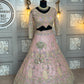 Light Pink Semi-Stitched Butterfly Net Lehenga with Coding Sequins Work | Elegant Wedding & Party Wear