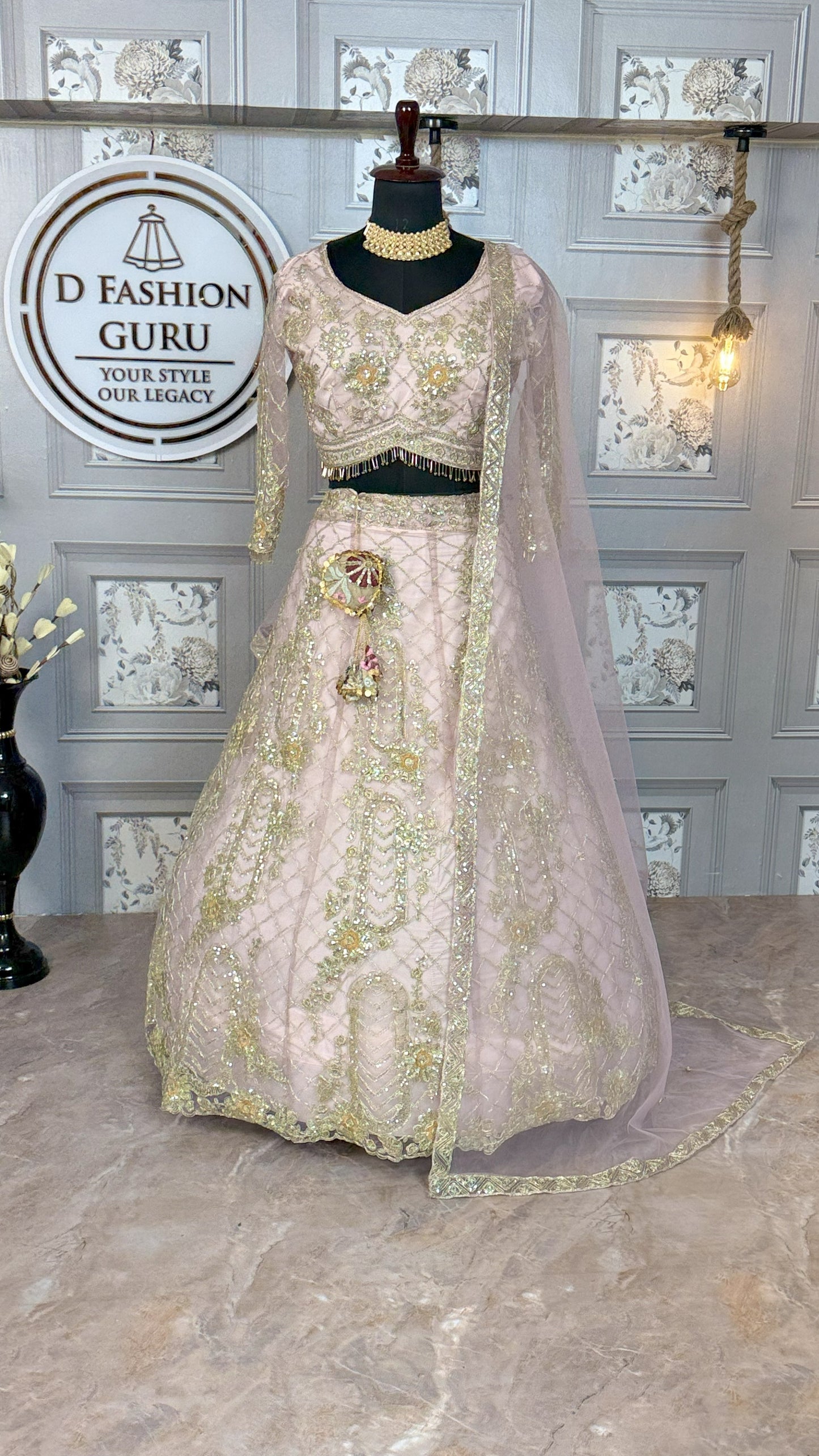Premium Soft Net Lehenga with Coding Sequins Work & Dupatta