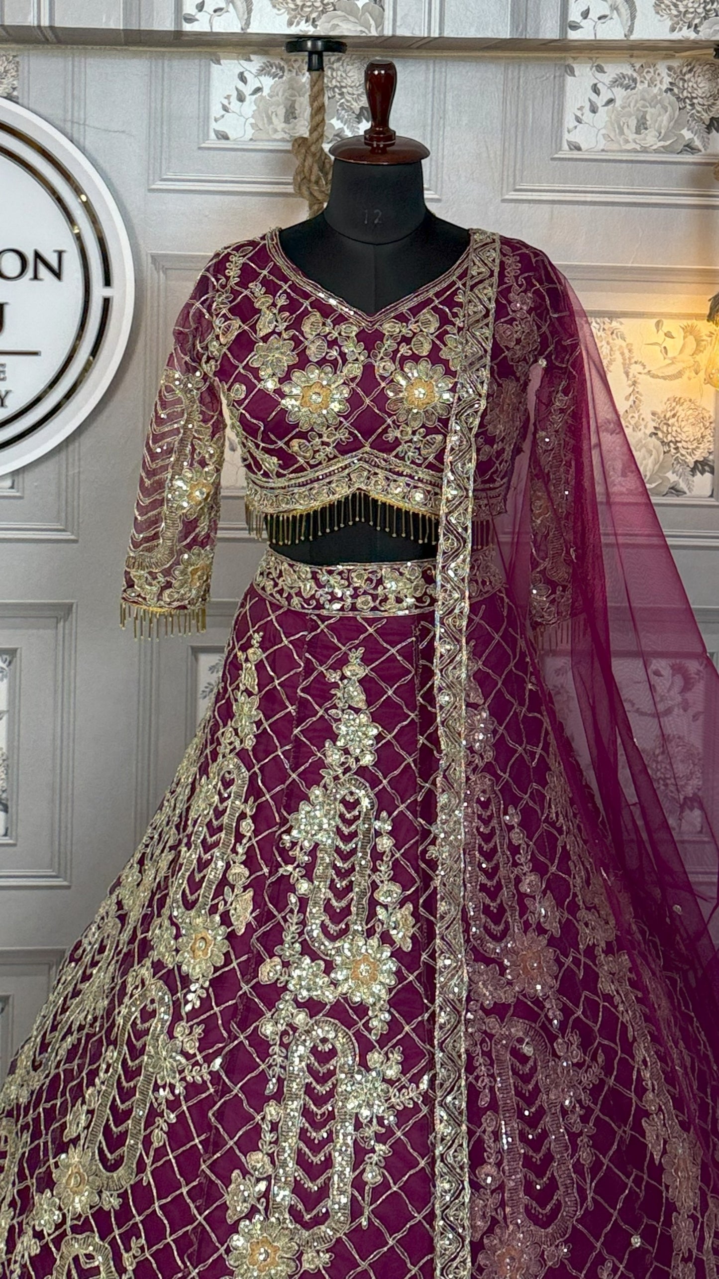 Premium Soft Net Lehenga with Coding Sequins Work & Dupatta