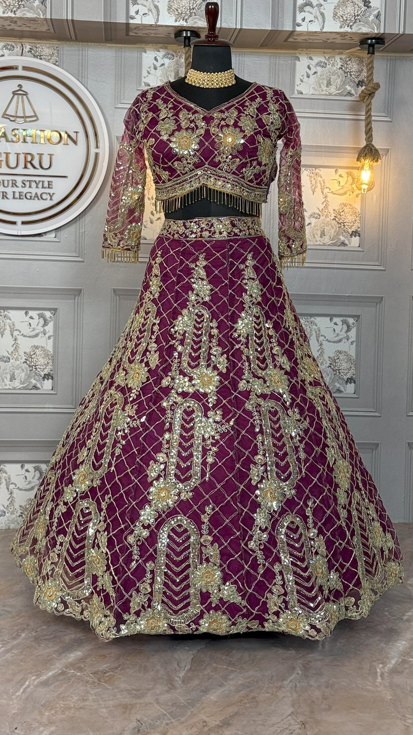 Premium Soft Net Lehenga with Coding Sequins Work & Dupatta