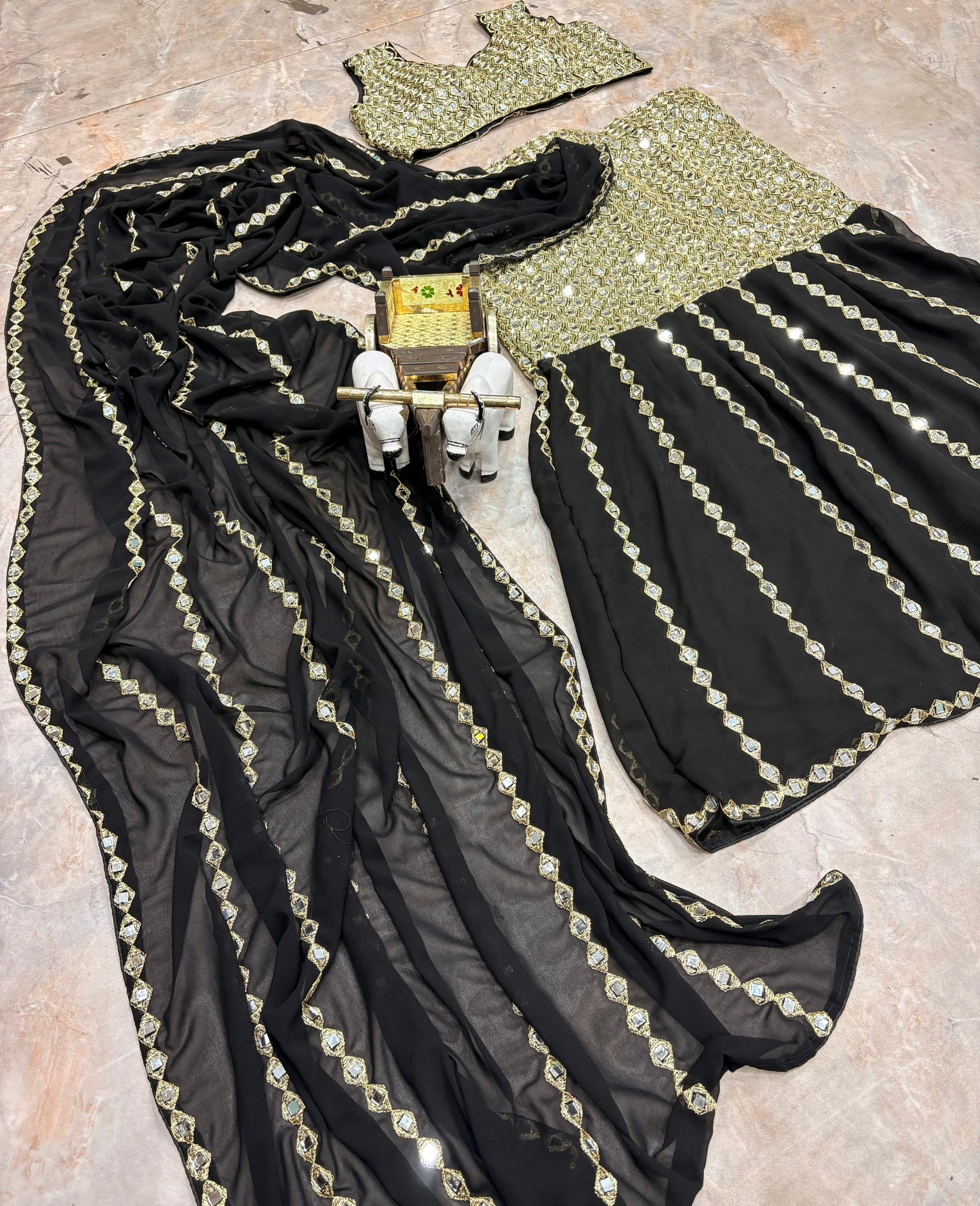DFG Luxe Mirror-Embroidered Ready-to-Wear Saree-DFG-1812