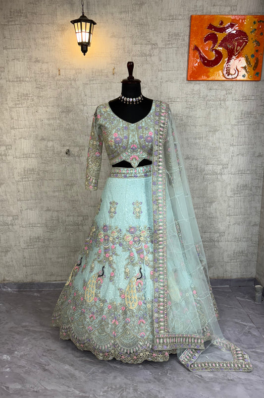 ✨ Exclusive Designer Blouse with Premium Coding Sequins Lehenga