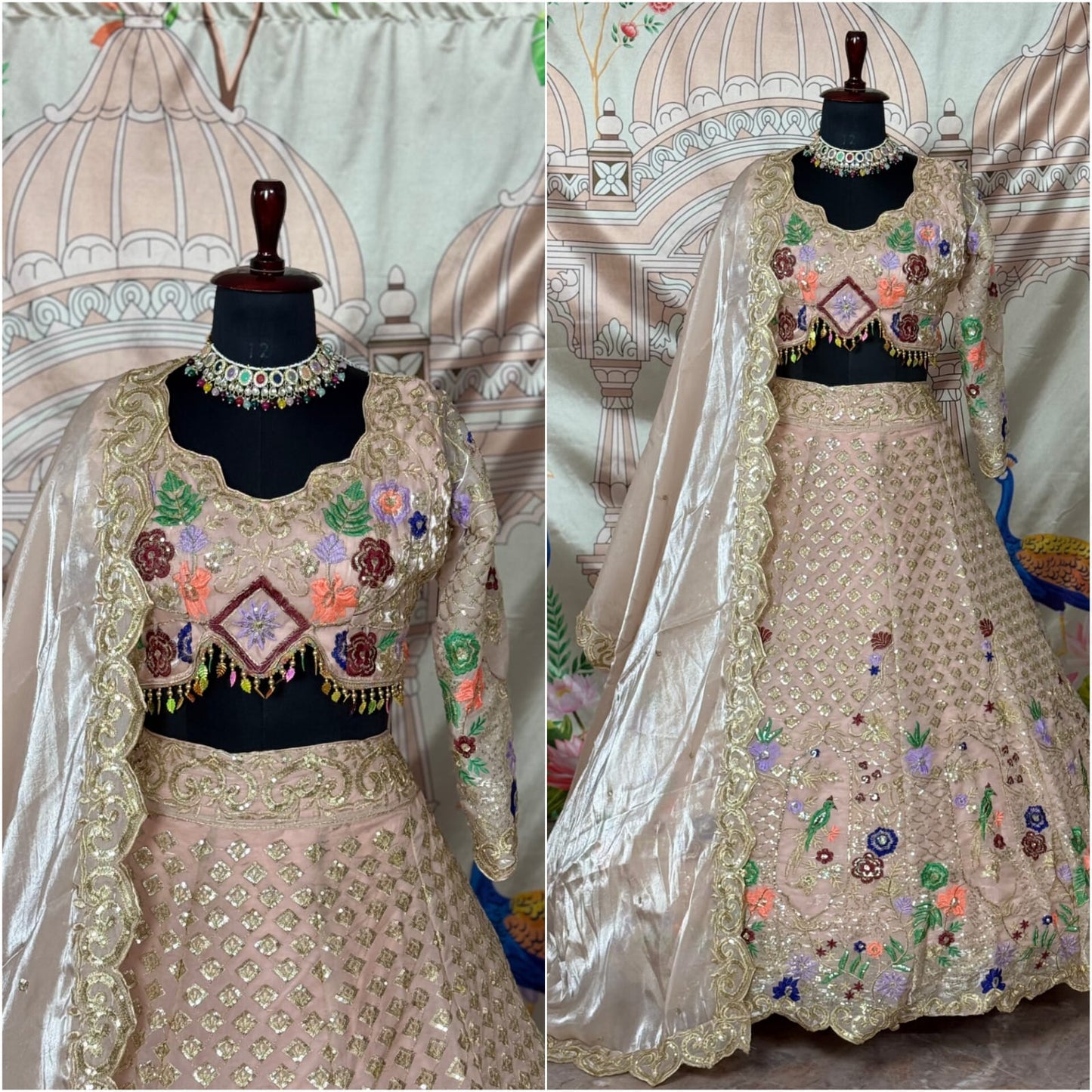 Designer Jimmy Chu Sequins Embroidered Lehenga Set with Dupatta