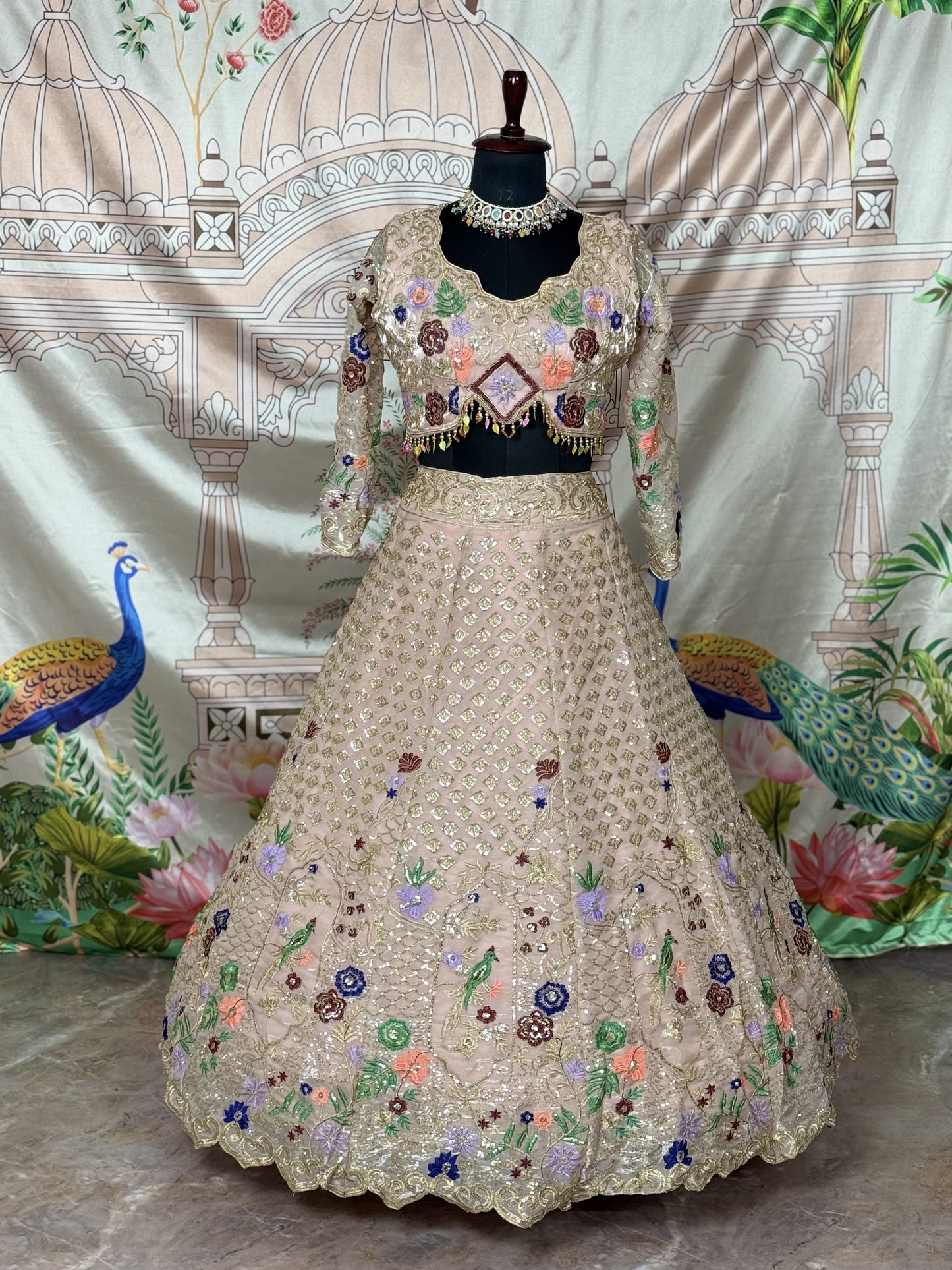 Designer Jimmy Chu Sequins Embroidered Lehenga Set with Dupatta