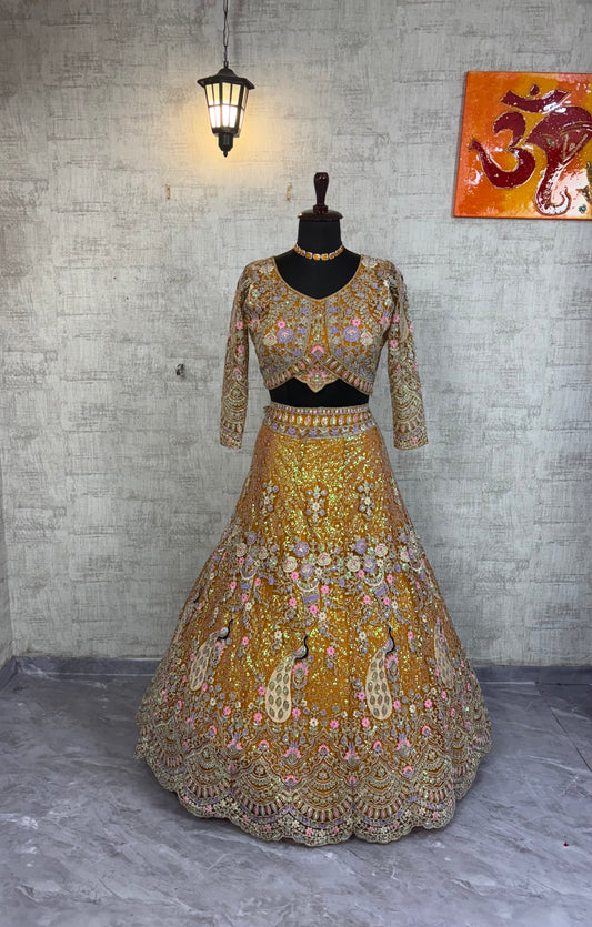 ✨ Exclusive Designer Blouse with Premium Coding Sequins Lehenga