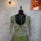 ✨ Premium Parrot Green Butterfly Net Lehenga with Coding Sequins Embroidery