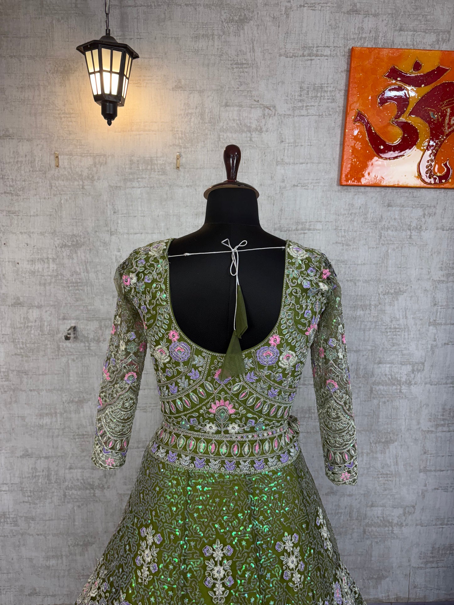 ✨ Premium Parrot Green Butterfly Net Lehenga with Coding Sequins Embroidery
