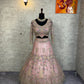 ✨ Premium baby pink Butterfly Net Lehenga with Coding Sequins Embroidery