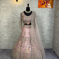 ✨ Premium baby pink Butterfly Net Lehenga with Coding Sequins Embroidery