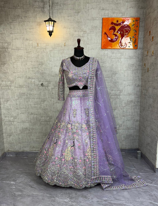 ✨ Elegant Sequins Embroidered Lehenga for Weddings & Receptions