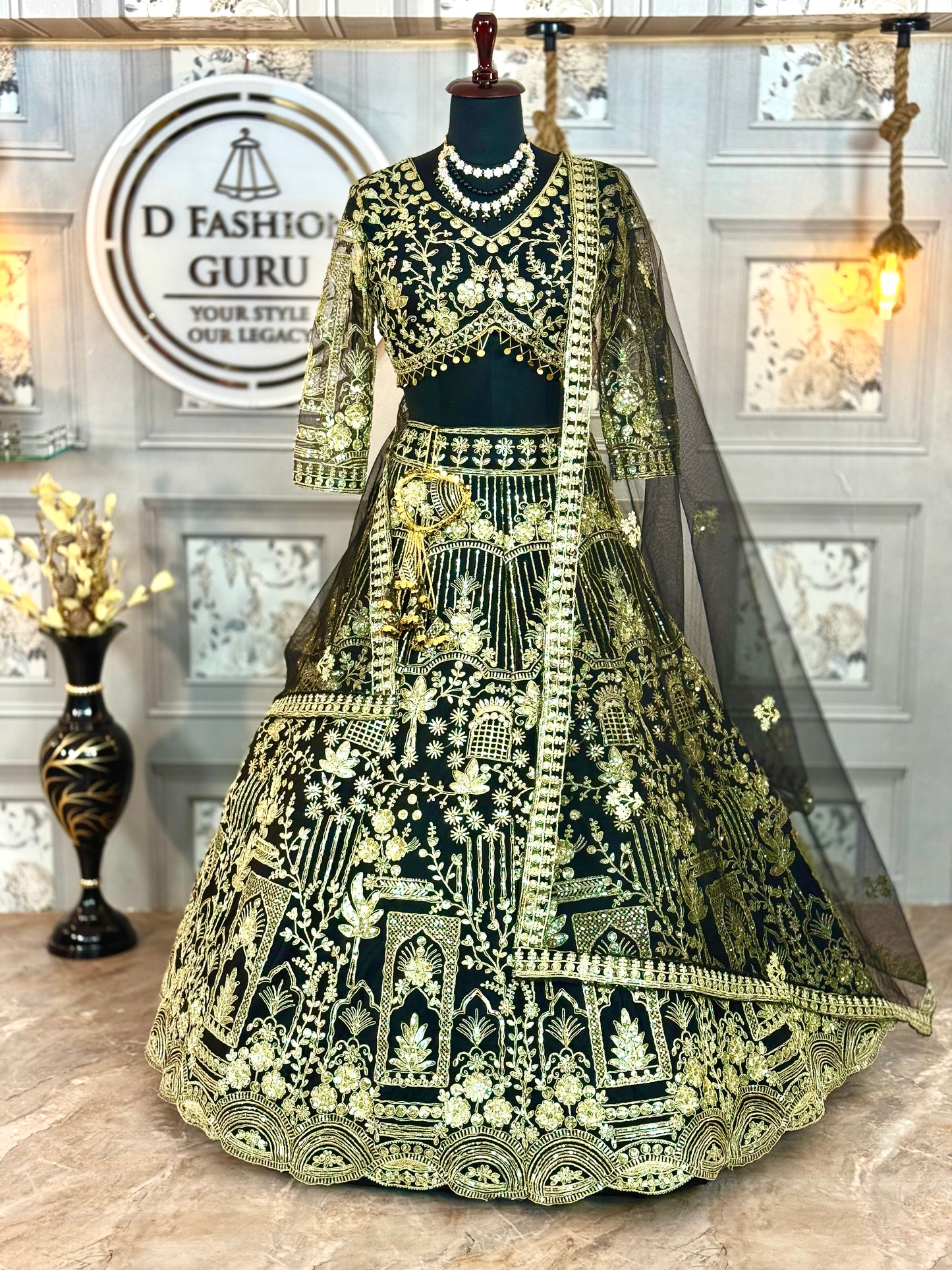 Black Premium Soft Net Lehenga Choli with Sequins Embroidery – Elegant & Stylish Design