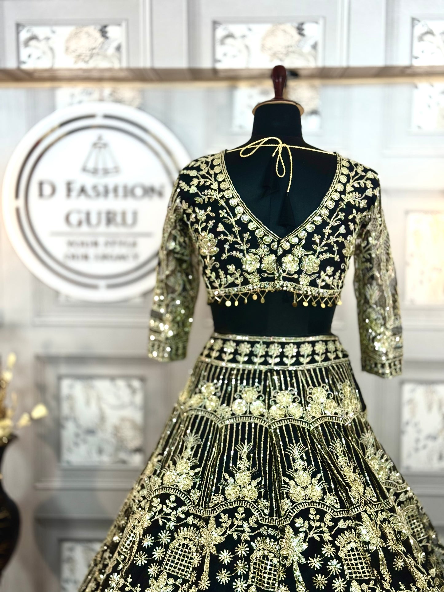 Black Premium Soft Net Lehenga Choli with Sequins Embroidery – Elegant & Stylish Design