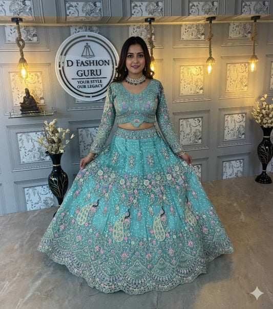 ❤️ Radiant Red Butterfly Net Lehenga -1676-RAMA💃