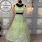 Premium Foil Mirror Work Butterfly Net Lehenga Set with Sequins Embroidery | Semi-Stitched | Flare 4 Meter