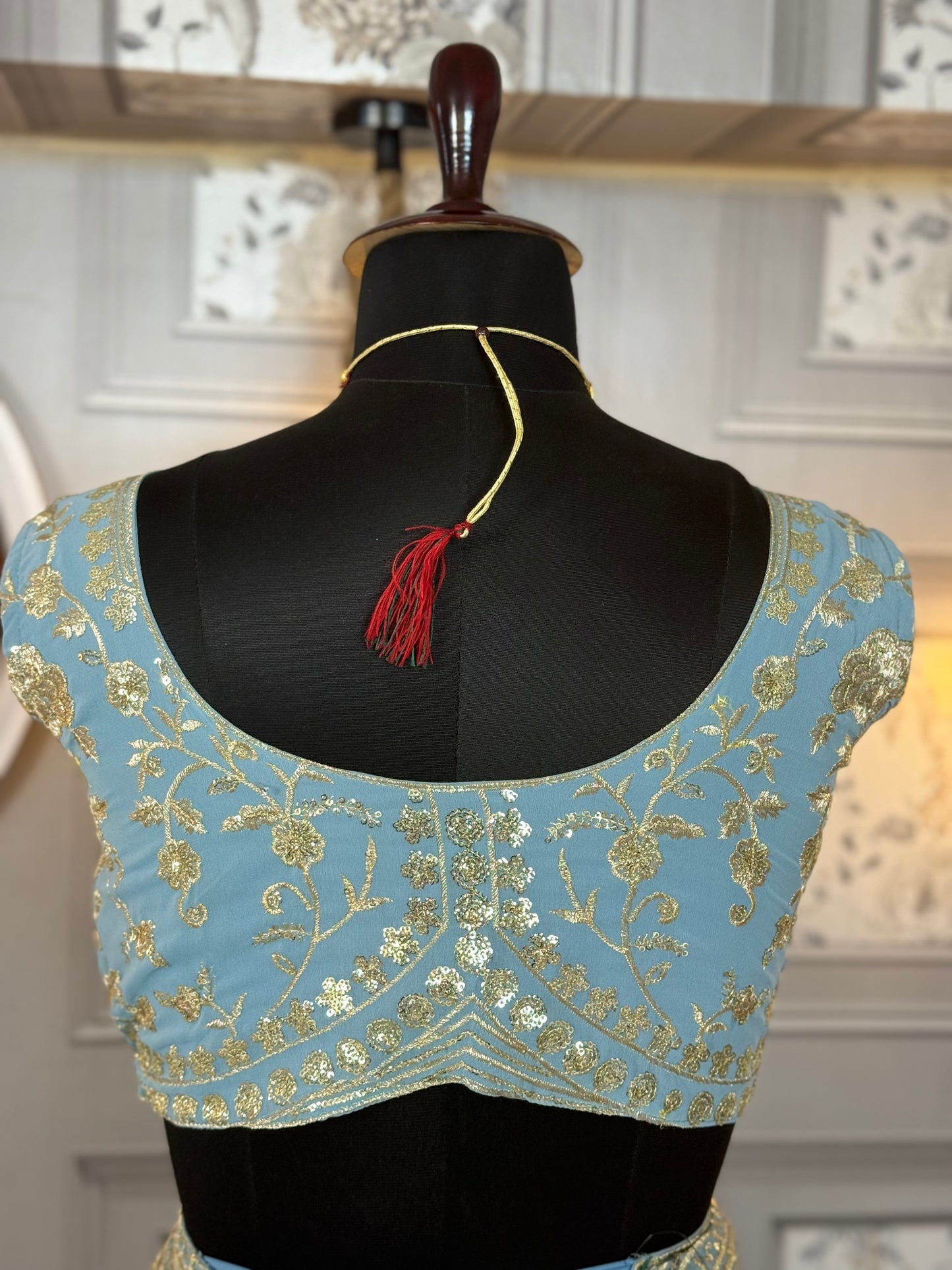 Premium Embroidered Faux Georgette Lehenga Set