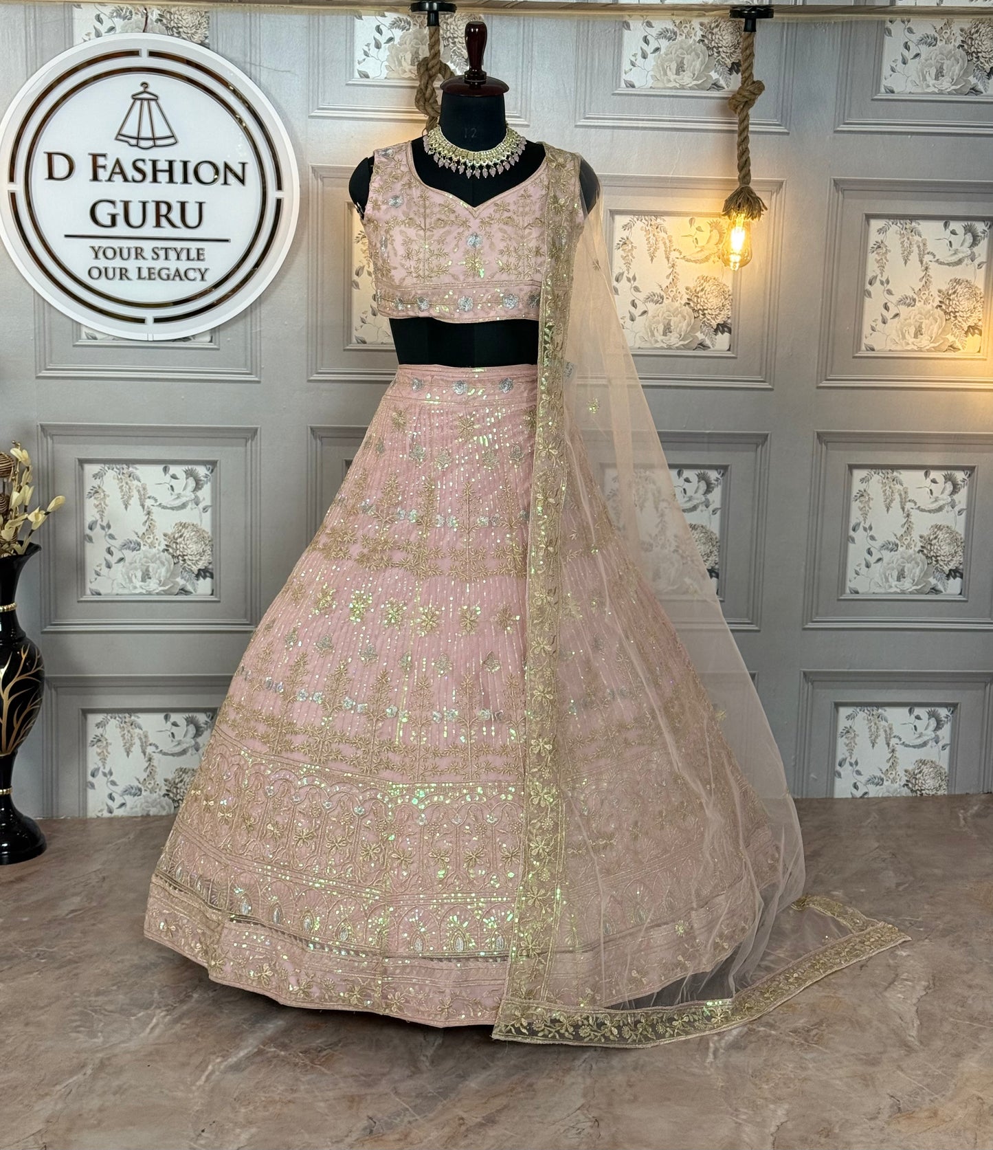 Premium Soft Butterfly Net Lehenga Choli with Heavy Sequins Embroidery | Semi-Stitched | Dupatta Included
