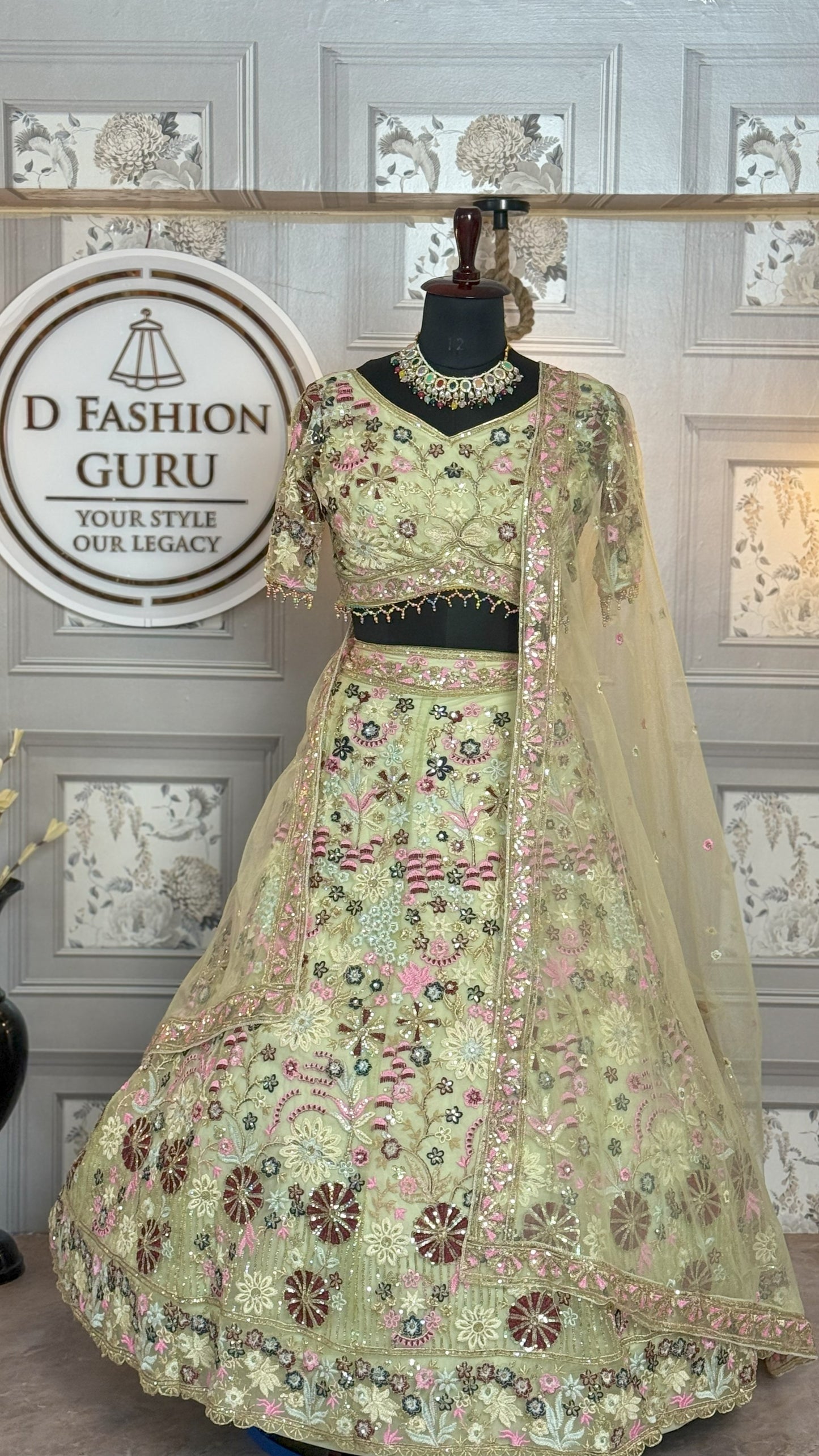 🌟 Grand Sparkle Soft Net Lehenga Set-1776-Beige 🌟