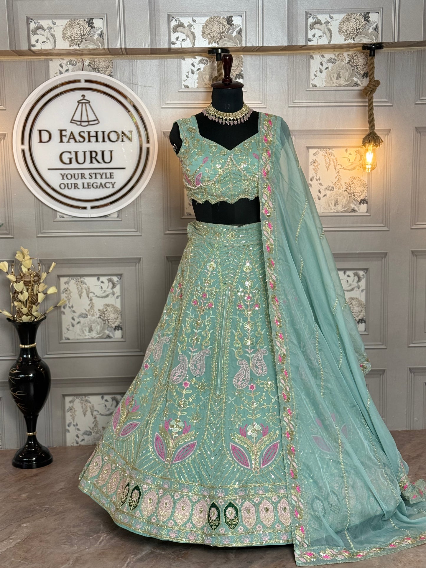 Premium Tabby Silk Lehenga Choli Set with Heavy Coding & Sequins Embroidery, Dupatta Included – Semi-Stitched