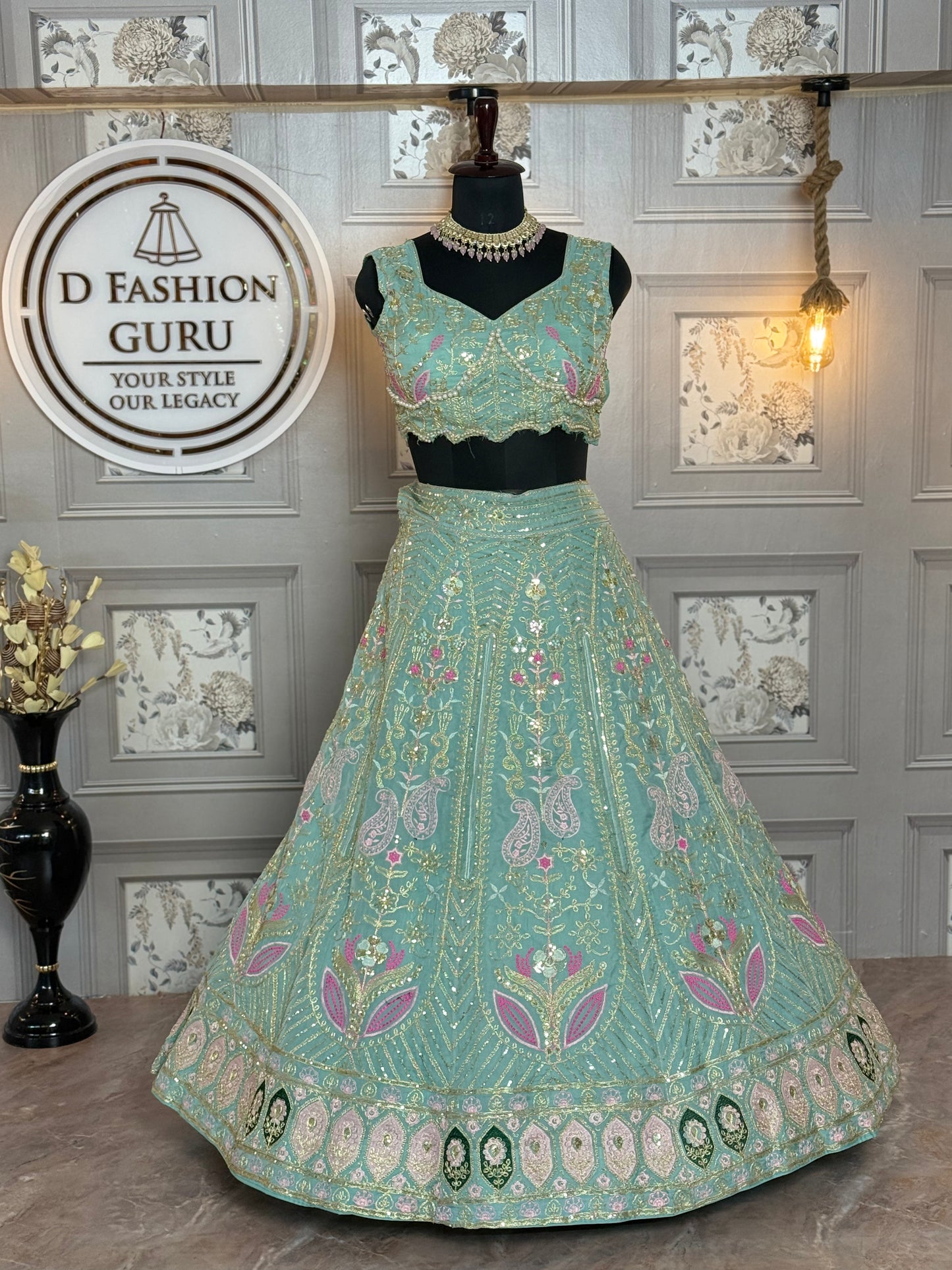 Premium Tabby Silk Lehenga Choli Set with Heavy Coding & Sequins Embroidery, Dupatta Included – Semi-Stitched