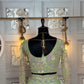 sky green colour Semi-Stitched Butterfly Net Lehenga with Coding Sequins Work