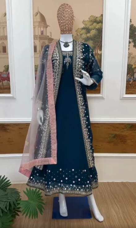 Superhit Festive Gown Set with Heavy Diamond Work! ✨