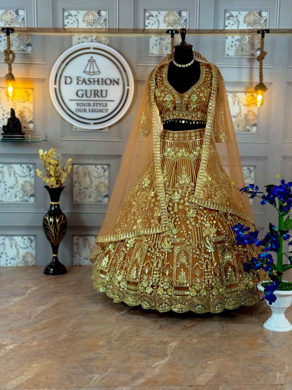 Premium Soft Net Lehenga with Coding Sequins Embroidery & Matching Dupatta